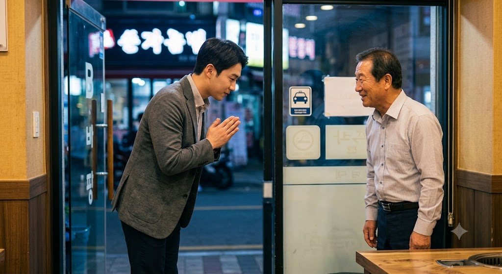 saying a polite goodbye at a Korean gathering