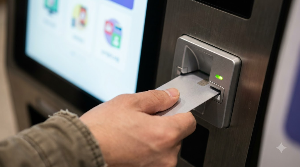 paying at a Korean self-order kiosk