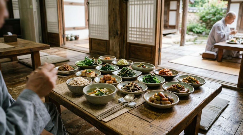 Korean temple food vegetarian meal