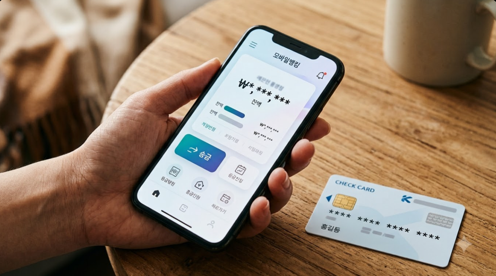 Korean debit card and mobile banking app