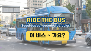 blue main line city bus in Seoul