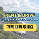 rental car on a coastal road in Jeju Korea