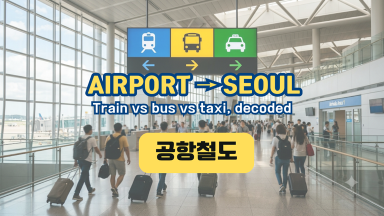 transport signs at Incheon Airport arrivals