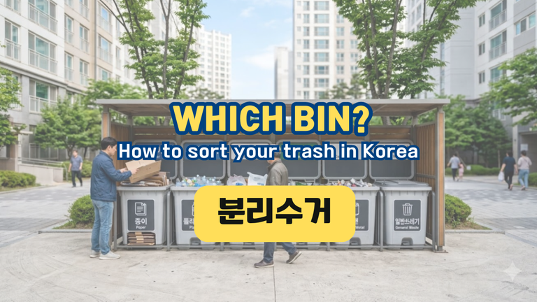 `sorted recycling bins in a Korean apartment complex`